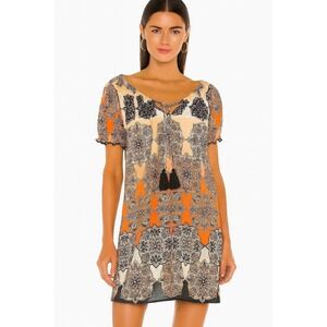 En Focus Studio Boho Short Sleeve Stretch Shift Dress Size 6